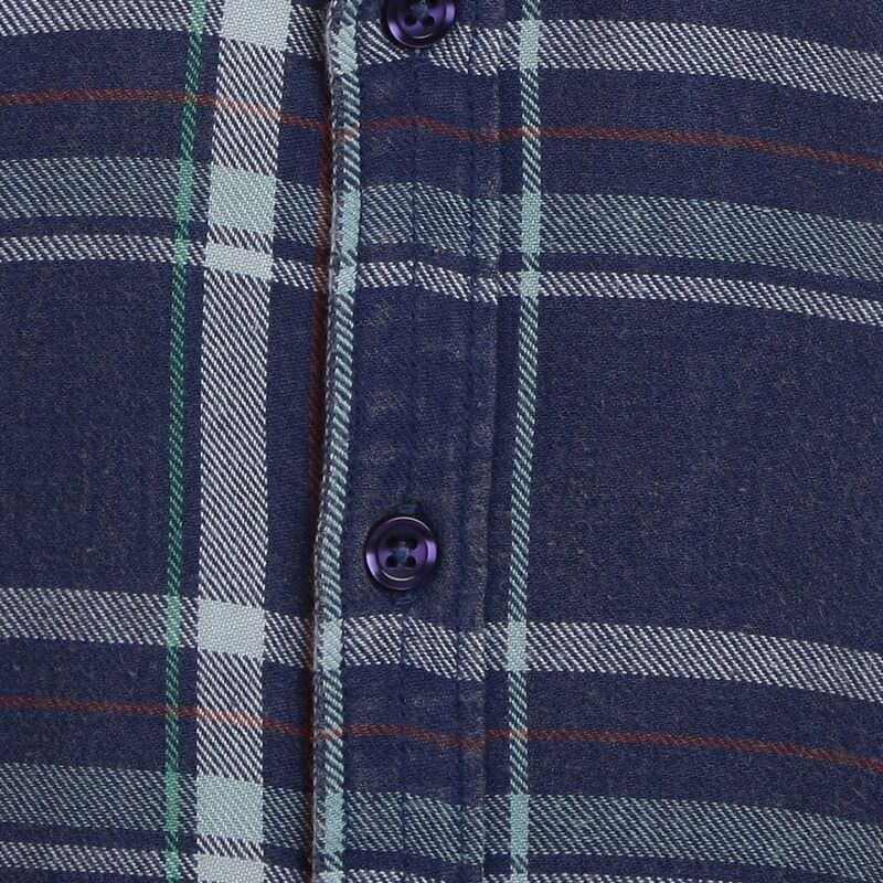 Boys Medium Blue Long Sleeve Flannel Shirt image number null
